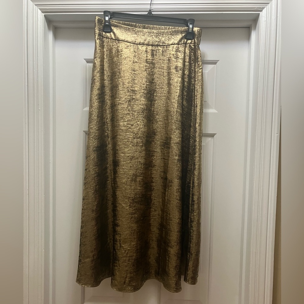 Chico’s Gold Lamé Long Skirt